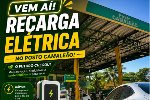 Posto Camaleão investe em estação de recarga para veículos elétricos