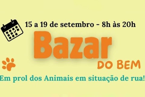 Bazar do Bem arrecadará fundos para ajudar animais abandonados em Teixeira de Freitas
